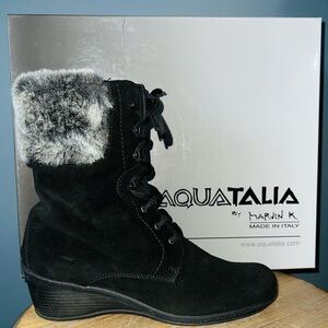 Aquatalia Marvel Suede Wedge Boots
